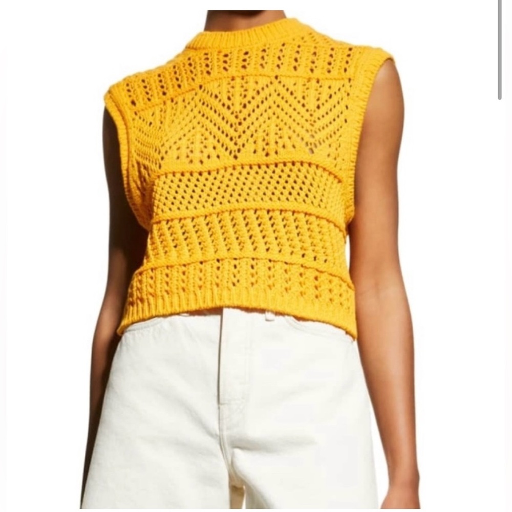 Rag & Bone deep yellow Renew sleeveless crew NWT - Picture 8 of 10